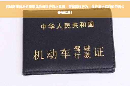 揭秘网赌背后的犯罪风险与银行流水真相，警惕网赌行为，银行流水信息能否向公安局传递？