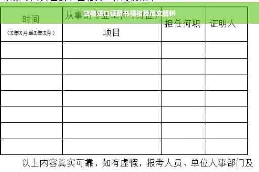 货物进口证明书模板及范文解析