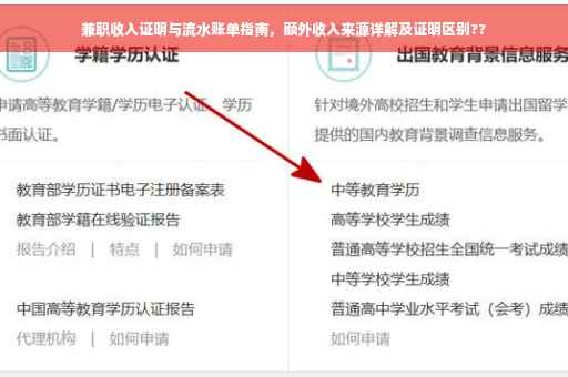 兼职收入证明与流水账单指南，额外收入来源详解及证明区别??