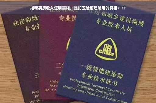 揭秘买房收入证明真相，是扣五险前还是后的真相？??