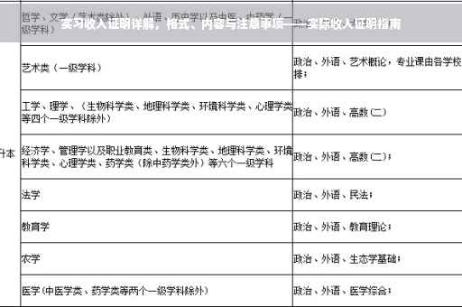 实习收入证明详解，格式、内容与注意事项——实际收入证明指南