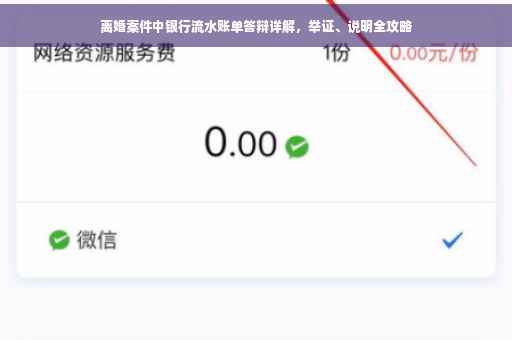 离婚案件中银行流水账单答辩详解，举证、说明全攻略