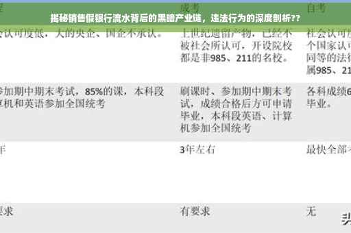揭秘销售假银行流水背后的黑暗产业链，违法行为的深度剖析??