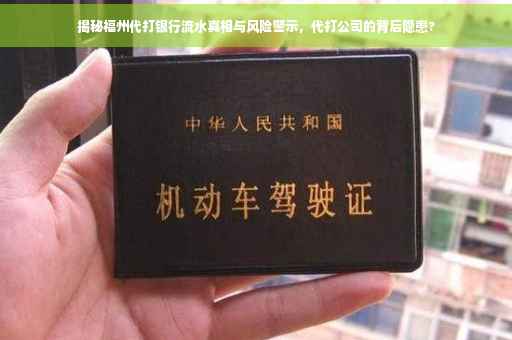 揭秘福州代打银行流水真相与风险警示，代打公司的背后隐患?