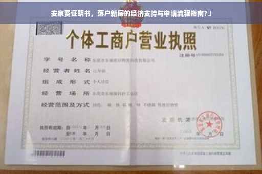 安家费证明书，落户新居的经济支持与申请流程指南?✨