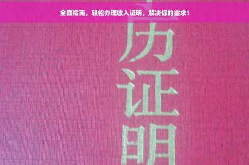 全面指南，轻松办理收入证明，解决你的需求！