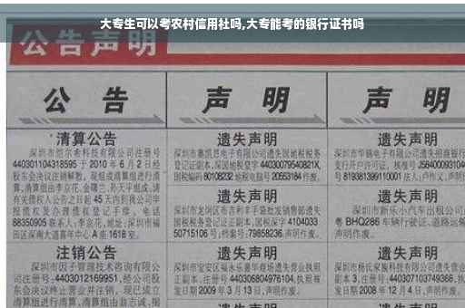 大专生可以考农村信用社吗,大专能考的银行证书吗