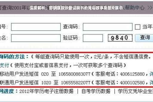 深度解析，邯钢医院诊断证明书的背后故事及图片展示
