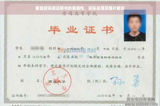 餐盒耐高温证明书的重要性、实际应用及图片解析