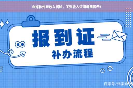 自媒体作者收入揭秘，工资收入证明截图展示！