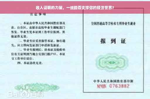 收入证明的力量，一纸能否支撑你的经济世界？