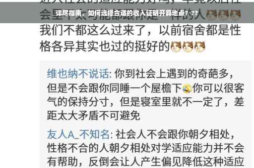详尽指南，如何选择合适的收入证明开具地点？??