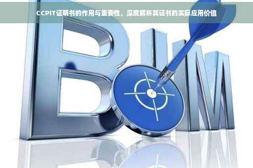CCPIT证明书的作用与重要性，深度解析其证书的实际应用价值