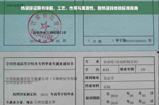 热浸锌证明书详解，工艺、作用与重要性，附热浸锌检验标准指南