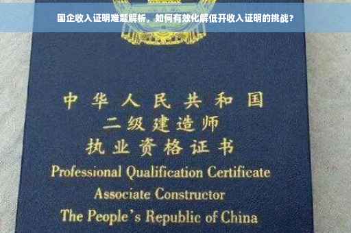 国企收入证明难题解析，如何有效化解低开收入证明的挑战？