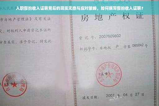 入职假扮收入证明背后的现实无奈与应对策略，如何撰写假扮收入证明？