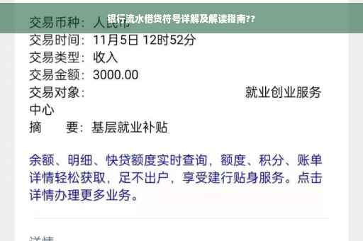 银行流水借贷符号详解及解读指南??