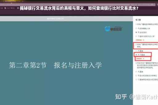 揭秘银行交易流水背后的真相与意义，如何查询银行比对交易流水？