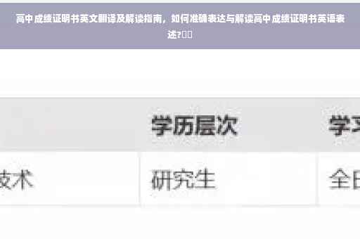 高中成绩证明书英文翻译及解读指南，如何准确表达与解读高中成绩证明书英语表述?⚡️