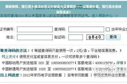 揭秘真相，银行流水被涂抹背后的秘密与证据解析——证据解析篇，银行流水涂抹是否违法？
