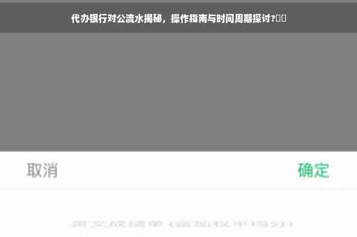 代办银行对公流水揭秘，操作指南与时间周期探讨?⚡️