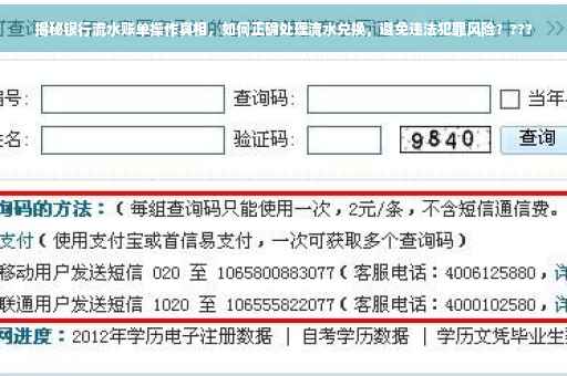揭秘银行流水账单操作真相，如何正确处理流水兑换，避免违法犯罪风险？???