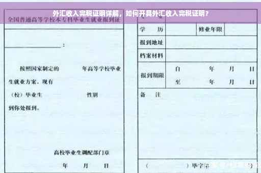 外汇收入完税证明详解，如何开具外汇收入完税证明？