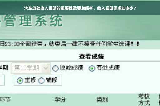 汽车贷款收入证明的重要性及要点解析，收入证明需求知多少？