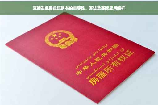 直接发包同意证明书的重要性、写法及实际应用解析