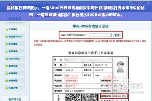 揭秘银行转账流水，一笔5000元转账背后的故事与计算揭秘银行流水账单中的秘密，一笔转账如何解读？银行流水5000元背后的故事。