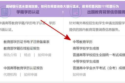 揭秘银行流水查询攻略，如何合规查询各大银行流水，避免犯罪风险???犯罪行为！