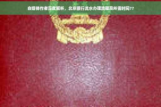 自媒体作者深度解析，北京银行流水办理流程及所需时间??