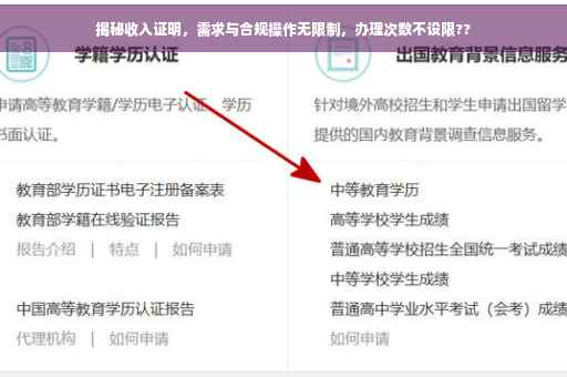 揭秘收入证明，需求与合规操作无限制，办理次数不设限??