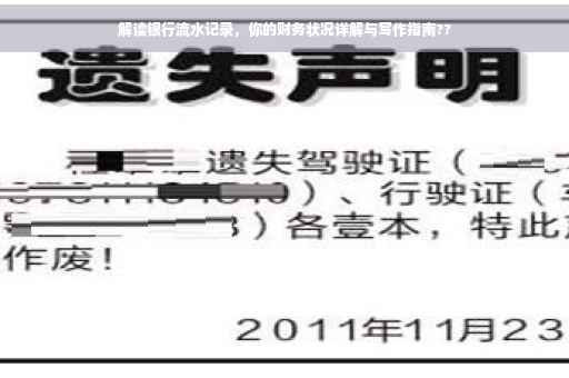解读银行流水记录，你的财务状况详解与写作指南??