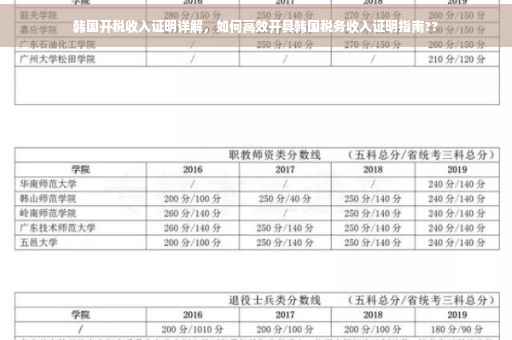 韩国开税收入证明详解，如何高效开具韩国税务收入证明指南??