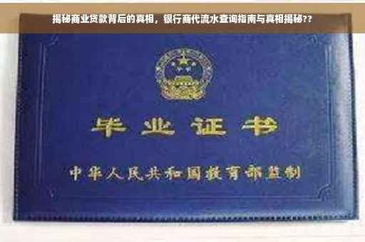 揭秘商业贷款背后的真相，银行商代流水查询指南与真相揭秘??
