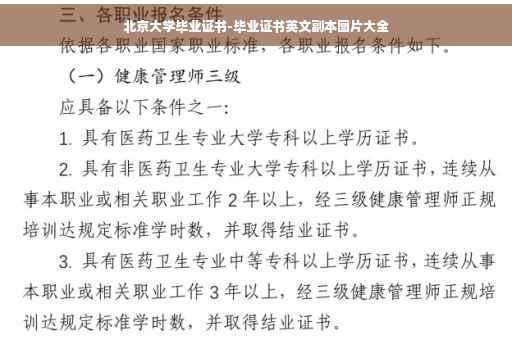 北京大学毕业证书-毕业证书英文副本图片大全