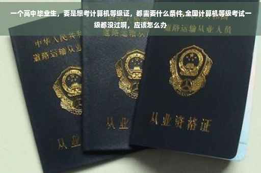 一个高中毕业生，要是想考计算机等级证，都需要什么条件,全国计算机等级考试一级都没过啊，应该怎么办