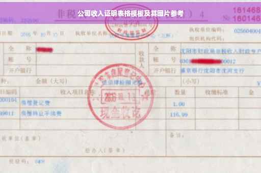 公司收入证明表格模板及其图片参考