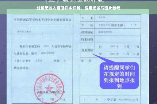 城镇无收入证明样本详解，应用场景与图片参考