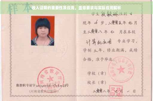 收入证明的重要性及应用，盖章要求与实际应用解析