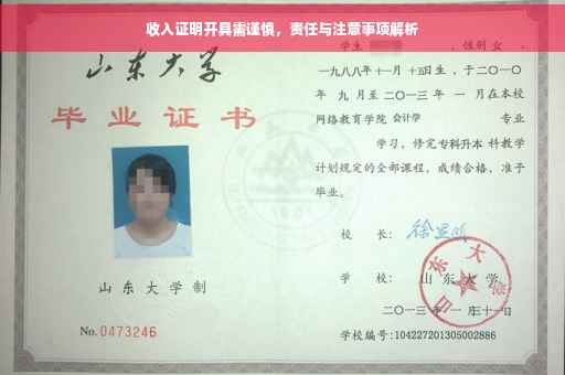 收入证明开具需谨慎，责任与注意事项解析