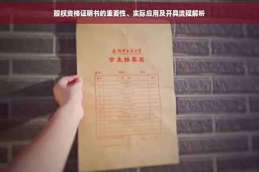 股权资格证明书的重要性、实际应用及开具流程解析