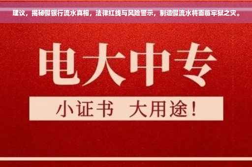建议，揭秘假银行流水真相，法律红线与风险警示，制造假流水将面临牢狱之灾。