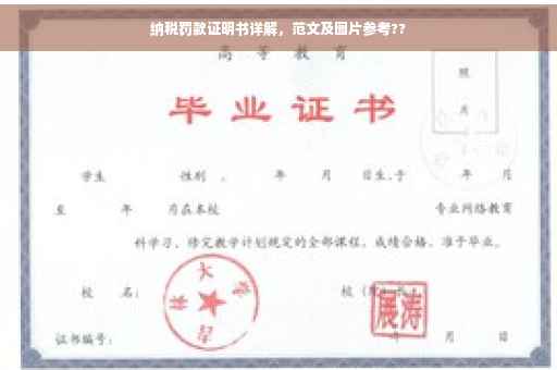 纳税罚款证明书详解，范文及图片参考??