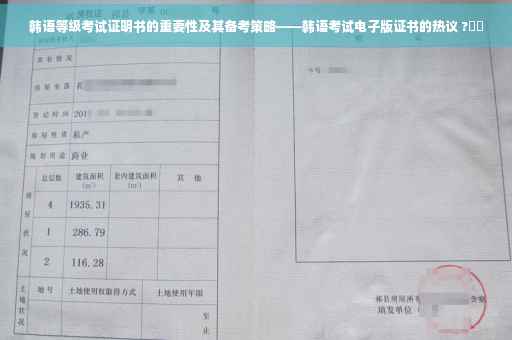 韩语等级考试证明书的重要性及其备考策略——韩语考试电子版证书的热议 ?⚡️