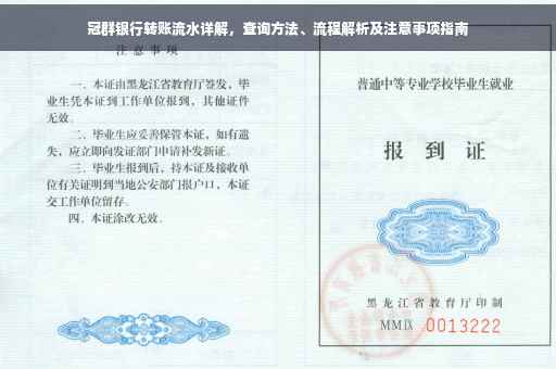 冠群银行转账流水详解，查询方法、流程解析及注意事项指南