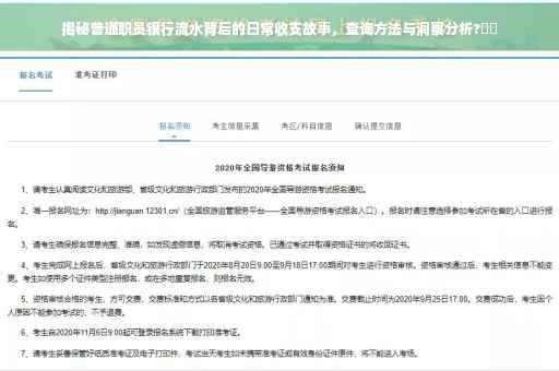 揭秘普通职员银行流水背后的日常收支故事，查询方法与洞察分析?⚡️