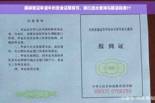 揭秘签证申请中的资金证明细节，银行流水查询与解读指南??
