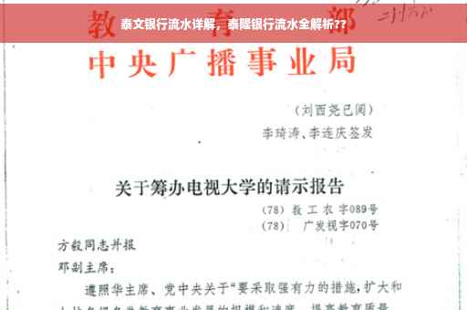 泰文银行流水详解，泰隆银行流水全解析??